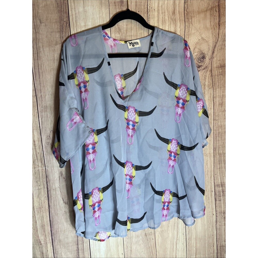 Show Me Your Mumu Lite Brite Skull Bull Tunic Dress Size XS